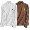 Otoño e invierno doble cara polar cepillado cuello medio alto color liso manga larga hombre cálido casual capa interior base gruesa camisa