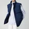 Chaleco de Algodón con Cuello Alto de Invierno para Hombre Color Sólido Versátil Moderno Casual Estilo Juvenil Universitario Chaqueta sin Mangas Venta al por Mayor