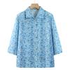 Camisa de algodón de verano para mediana edad y ancianos abuela 60 70 madre manga de siete puntos señora mayor solapa camisa de algodón