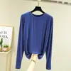 Camiseta Base de Modal Manga Larga para Mujer Corte Ajustado Ropa Interior Otoño Top Cuello Redondo Nuevo 2024 Primavera y Otoño Estilo Occidental