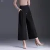 Pantalones Casuales Rectos Sueltos de Cintura Alta para Mujer Primavera/Otoño 2026 Pantalones Falda Cropped con Caída Otoño/Invierno Bolsillos Transpirables