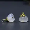 Pendente Pequeno de Ágata Amarela Cristalina Flor Osmanthus Pingente de Botão de Flor de Calcedônia Pingente de Vídeo para Pulseira DIY Pingente de Jade Acessórios
