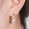 Pendientes de lujo de estilo europeo y americano con incrustaciones de cobre y circonita con hebilla cuadrada geométrica, tendencia retro, elegantes, de color, fabricantes al por mayor