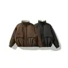 ORIGTEEN Jaqueta de Algodão Inverno Solta com Gola Alta Silhueta Retro Tendência Jaqueta de Trabalho Masculina Roupas de Algodão MY9035