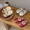 Zapatos de Princesa Estilo Coreano para Primavera y Otoño, Suela Suave para Bebés Niñas, Zapatos de Cuero para Niños Pequeños con Lazo, Antideslizantes, para Bebés de 0 a 3 Años