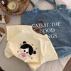 Tops de Verão de Algodão Puro para Crianças Novo Estilo Meninas Bebê Estampadas Camisetas de Manga Curta Estiloso e Fofo Desenho Animado Estilo de Verão Infantil