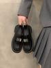 Sapatos Únicos Joker Black Lefu de Sola Grossa Sapatos Femininos 2024 Novos Primavera e Outono Slip-on Estilo Britânico Sapatos Pequenos de Couro