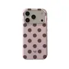 Funda para iPhone 18 Pro Max Estilo Coreano Puntos Escarchados Adecuada para 16 Pro Max Doble Capa 15 Pro/17