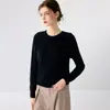 Suéter de cachemira para mujer con cuello redondo, nuevo suéter base de punto liso para otoño e invierno, suéter pullover holgado de cachemira
