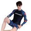 2024 Novo Traje de Surf Duas Peças Dividido de Manga Longa com Shorts para Casal Japonês e Coreano Maior Tamanho Traje de Banho de Peça Única para Mulheres