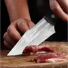 Cuchillo de fruta para exteriores forjado a mano portátil para acampar corte de carne matanza acero inoxidable mango multifuncional cuchillo afilado para carne