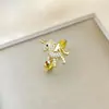 Anillo Ladrillo de Diseño Nicho de Alta Gama Lujo Accesible para Mujer Moda Europea y Americana Creativo Zirconia Chapado en Oro Anillo Abierto Ajustable