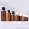 Botella Marrón de Aceite Esencial de 10ml 15ml 20ml 30ml 50ml 100ml Tapa Grande Botella de Vidrio Marrón Recargable para Perfume