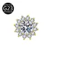 Brinco/Piercing Labial Flor de Zircônia Inserida em Cobre com Rosca 0.9 Formato Estrela de Quatro Pontas Quadrado Estrela de Cinco Pontas Acessórios DIY