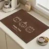 Tierra de Diatomeas Dibujos Animados Tapete Drenante para Encimera de Cocina Simple Hogar Vajilla Tazón y Plato Tapete Absorbente Barra de Cocina Tapete de Goma