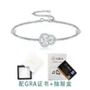 Pulseira popular de venda quente estilo coreano para mulheres S925 prata cravejada com Moissanite completo Fu Lu Qixi presente de Dia dos Namorados para namorada
