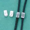 Cuentas de Transferencia de Paz y Alegría Plata de Ley S925 Pulsera Antigua China Retro Pulsera de Cristal DIY Cuentas Espaciadoras Cuadradas