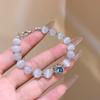Pulseira Feminina de Prata com Contas Pedra Olho de Gato Luxo Leve Pulseira de Socialite de Alto Padrão Temperamento Moda Versátil Pulseira Personalizada
