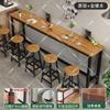 Mesa de bar loja de milk tea mesa alta combinação de mesa e cadeira mesa estreita comercial mesa longa de parede mesa retangular simples mesa e cadeira