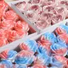 Jabón Rosa Degradado Azul Hielo Triturado de Cinco Capas Cabeza de Flor del Día de San Valentín Floristería al por Mayor Fabricación de Ramos Regalo DIY Paquete de Caja