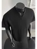 Camiseta de Manga Corta con Cuello en V y Estampado de Espiga para Hombre, Marca de Verano de Moda, Camiseta de Manga Media Resistente de Alta Calidad, Top Holgado, Nuevo Estilo