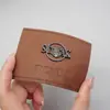 Etiqueta de Metal e Couro Personalizada Couro PU Metal Embossado Couro Estampagem a Quente Marca de Couro Etiqueta de Couro com Logo Impresso