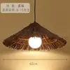 Lâmpada de Chapéu de Palha Rattan Retro Personalizada Criativa Abajur Lâmpada de B&B Fazenda Bambu Trançado Estilo Tronco Lâmpada de Restaurante Lustre