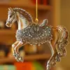 Colgante de decoración de caballo galopante dorado magnífico transfronterizo de acrílico regalo de festival colgante de llavero de mochila