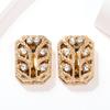 Accesorios de joyería DIY de aleación de diamantes de imitación con garra octogonal cuadrada hueca de lujo ligero de Amazon transfronterizo