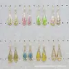 Aiwei Nuevo Producto Transfronterizo Colgante de Espécimen de Planta Pendientes de Gota de Agua de Resina Pendientes de Flores Secas Coloridos Joyería de Flores Reales