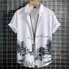 Camisa de Manga Corta para Hombre Estación Independiente Transfronteriza Elástica en Cuatro Direcciones Camisa Estampada en 3D Fábrica de Origen 2024