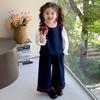 Conjunto Jeans de Três Peças com Laço para Meninas Outono 2026 Novo Conjunto Infantil Estiloso Roupa da Moda para Meninas Atacado