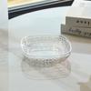 Borda de prata Ripple Fruit Plate Household Living Room Plate Prato de frutas Phnom Penh Bolo de sobremesa transparente Osso cuspindo talheres