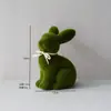 Musgo de terciopelo corto de imitación Conejo de Pascua adornos pequeños para escritorio de sala de estar decoraciones lindas Conejo de Pascua