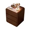 Mesita de Noche para Dormitorio del Hogar 2025 Popular Gabinete de Almacenamiento de Madera Maciza para Mesita de Noche Diseño de Nicho Gabinete de Almacenamiento Simple para Mesita de Noche