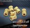 GB809 inserção de cobre injeção porca de cobre peças embutidas serrilhado inserção de cobre através da porca do orifício M8 diâmetro externo 10mm