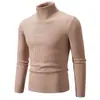 AliExpress ropa nueva para hombre de venta transfronteriza otoño e invierno suéter de cuello alto de rayas verticales para hombre camisa base de punto