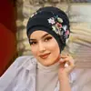 Novo Chapéu Turbante Estilo Streetwear da Amazon Faixa de Cabeça Estampada Chapéu Pulôver Torcido Chapéu de Cabeça com Flor para Mulheres em Estoque