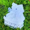 Roupas para Cachorro Primavera e Verão Estilo Fino Vestido Princesa Gato Rosa Branca Lolita Cães Pequenos e Médios Teddy Pet Bichon