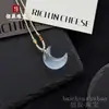 Colgante Ojo de Gato Estrella Luna Destello de Hielo Nuevo Estilo Chino Tendencia Nacional Estrella Luna Colorida Regalo para Niña Accesorios de Joyería Colgante