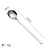 Cuchara de Acero Inoxidable 304 Transfronteriza Cuchara Redonda Pequeña Dorada Mango Largo Cuchara Mezcladora Taza de Café Estilo Ins Hogareño Comida Occidental