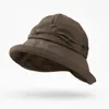 Sombrero de Cubo Arrugado Suave Estilo Coreano para Mujer, para Viajes, Ala Suave, No Aplasta el Cabello, Sombrero de Protección Solar, Primavera y Otoño, Color Sólido, Cubre Rostro, Sombrero Casual