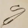 Cadena de Cuentas de Jade Hetian Natural Tejida a Mano Clásica y Elegante Cuerda para Colgar en el Cuello Ajustable