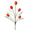 Flor de tulipán artificial de rama larga y cinco cabezas para ingeniería exterior, juego de flores para decoración del hogar, venta al por mayor de fábrica