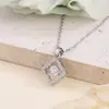 Collar de Corazón Palpitante Simple Estilo Coreano con Circonita y Trébol de Cuatro Hojas Colgante de Plata 925 Cadena para Clavícula Joyería Lista para la Venta