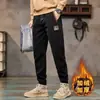 Calça Casual Nova Moda Tendência Chenille Espessado Forrada com Lã Calça Casual Jogger de Veludo Cotelê Masculina Calça de Moletom