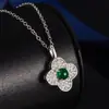 Collar de Acero de Titanio con Colgante de Trébol de Cuatro Hojas de Colorido Microincrustado Estilo Nuevo, Cadena para Clavícula de Moda y Elegante, Colgante de Cobre Microincrustado con Baño de Oro Real