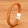 Pulsera popular transfronteriza europea y americana simple de cuerda de cuero tejida de 16 hebras, pulsera vintage para hombre, joyería al por mayor
