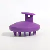 Nova escova de shampoo de silicone de grau alimentício, design de peça única, escova de limpeza e massagem, escova redonda para couro cabeludo de limpeza profunda, atacado
