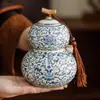 Bote para Té Cerámico Ru Kiln Color Beige del Fabricante con Patrón de Loto, Tarro Sellado Estilo Chino para Almacenamiento de Té, a Prueba de Humedad y Exquisito